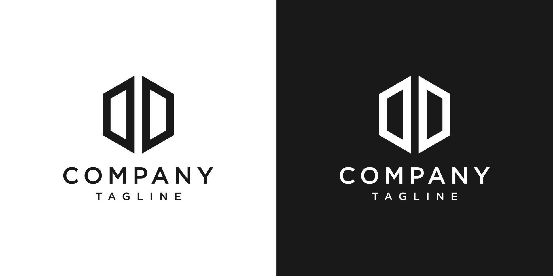 Creative Letter DD Monogram Logo Design Icon Template White and Black Background vector
