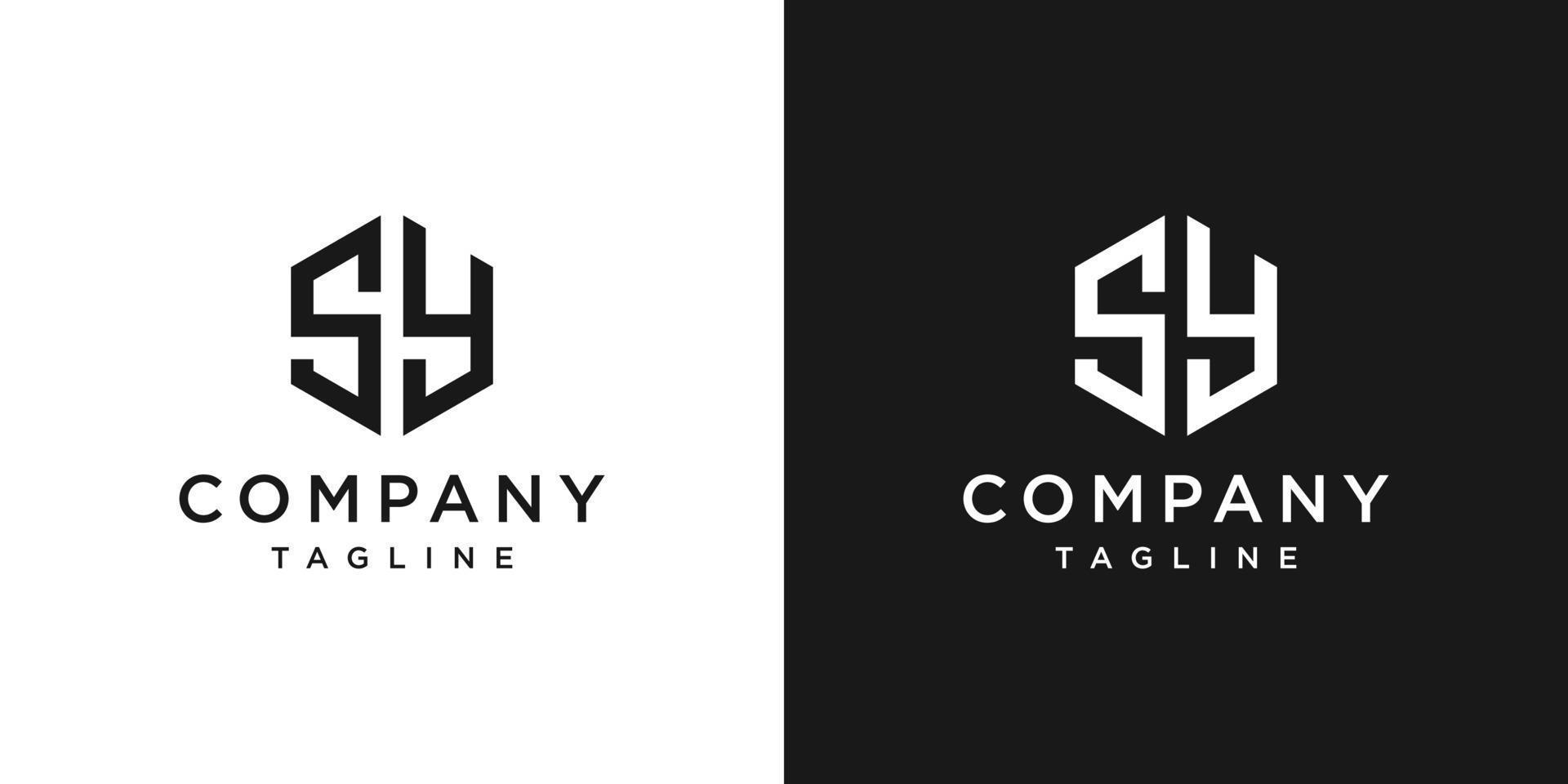Creative Letter SY Monogram Logo Design Icon Template White and Black Background vector