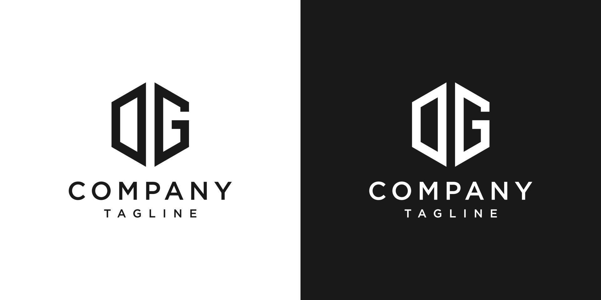 Creative Letter DG Monogram Logo Design Icon Template White and Black Background vector
