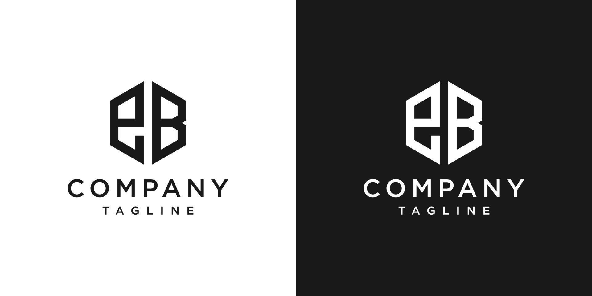 Creative Letter EB Monogram Logo Design Icon Template White and Black Background vector