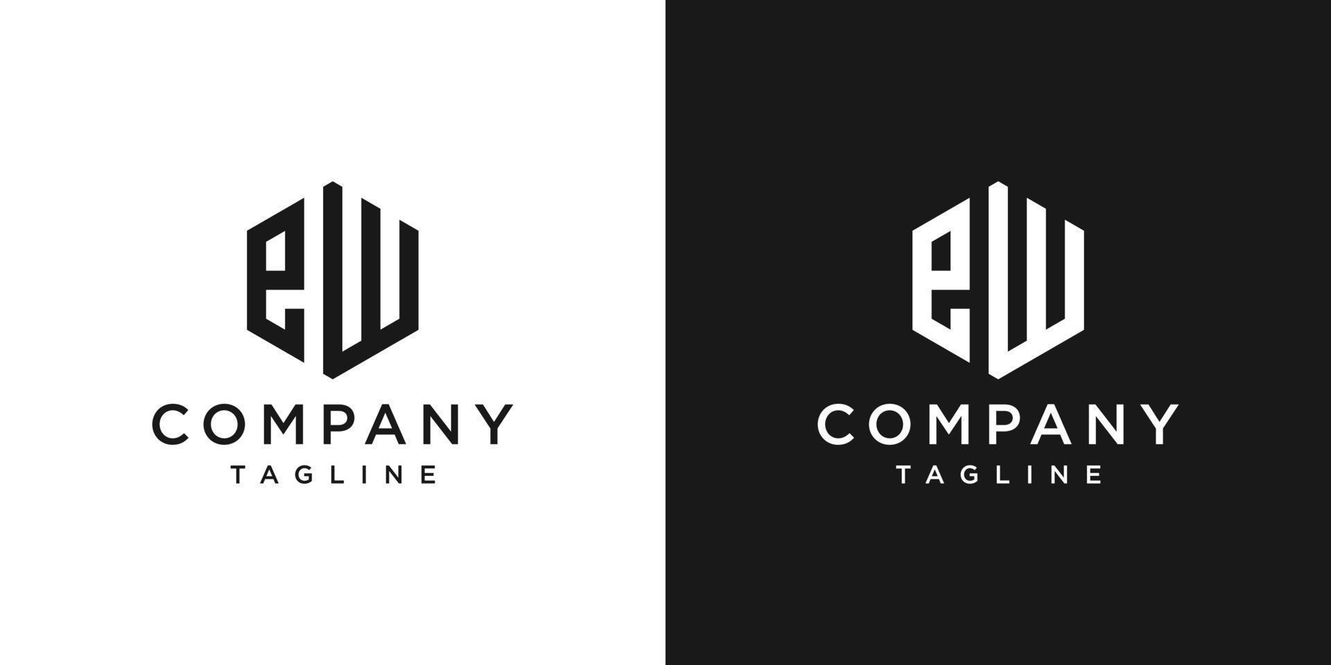 Creative Letter EW Monogram Logo Design Icon Template White and Black Background vector