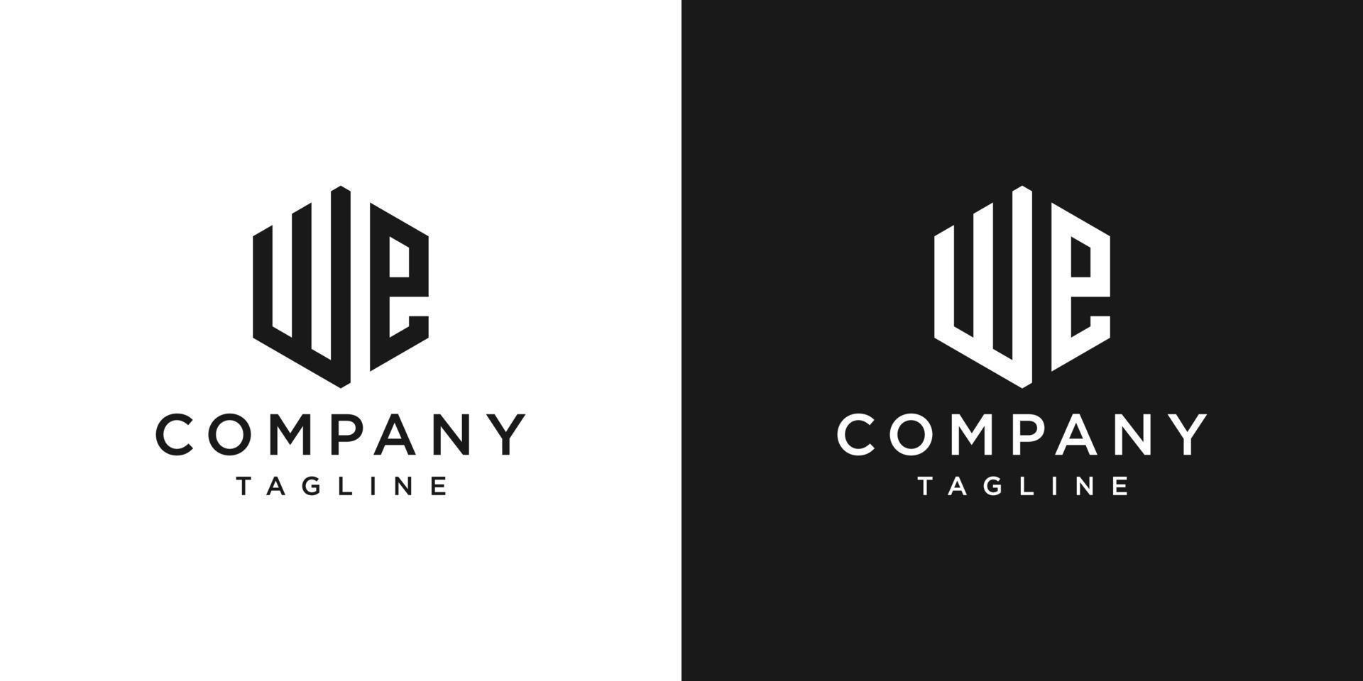 Creative Letter WE Monogram Logo Design Icon Template White and Black Background vector