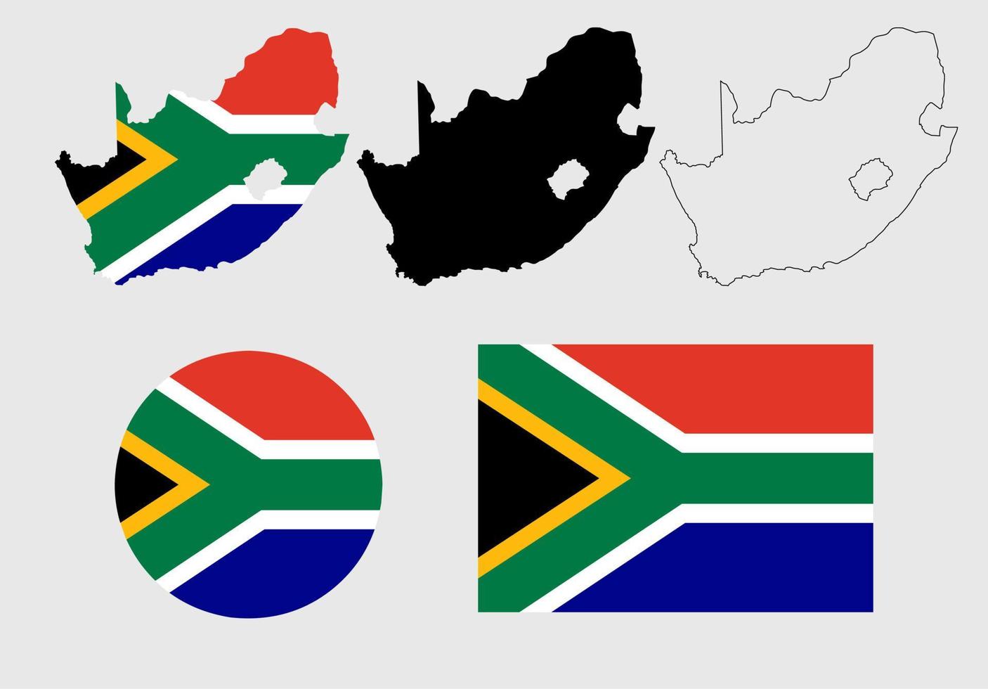 south africa map flag vector