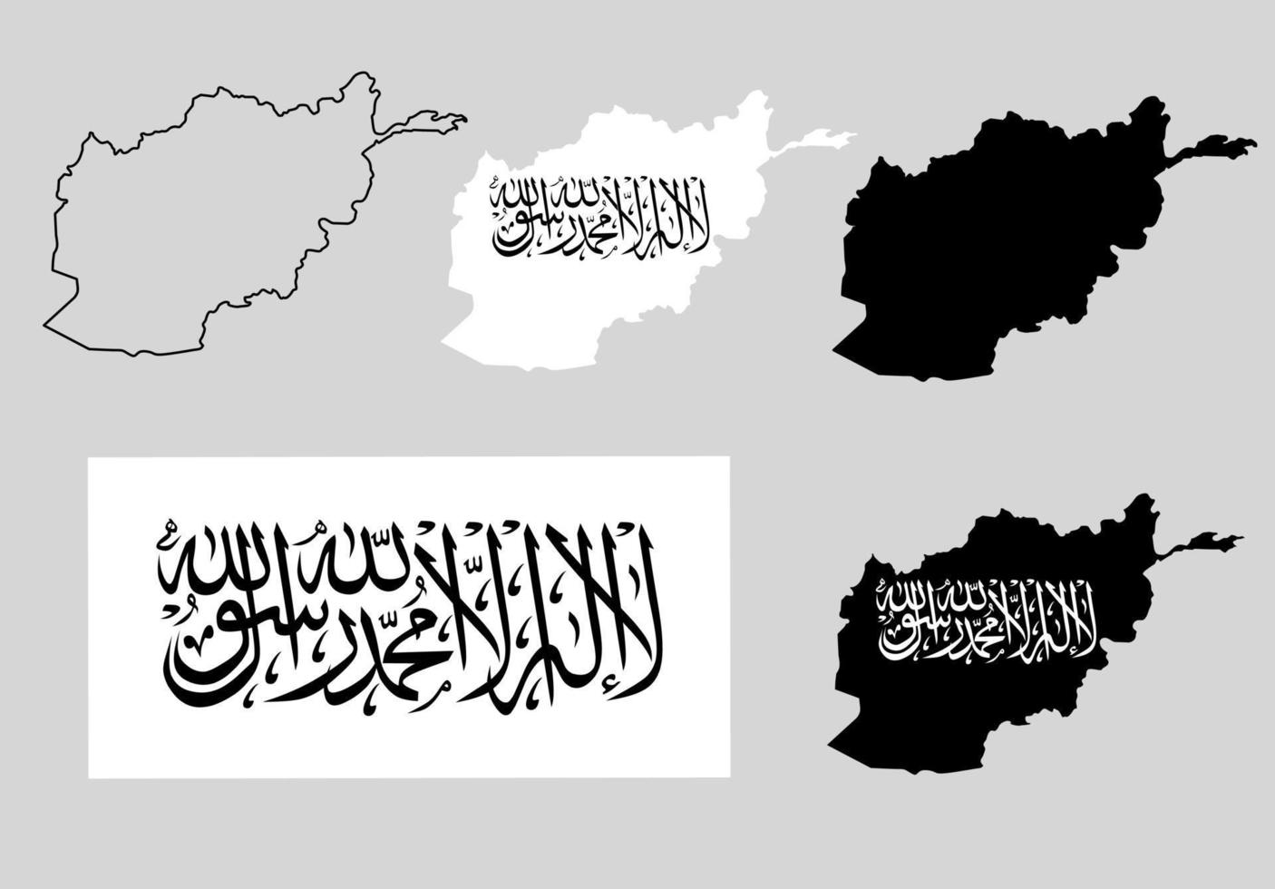 afghanistan map flag icon set vector