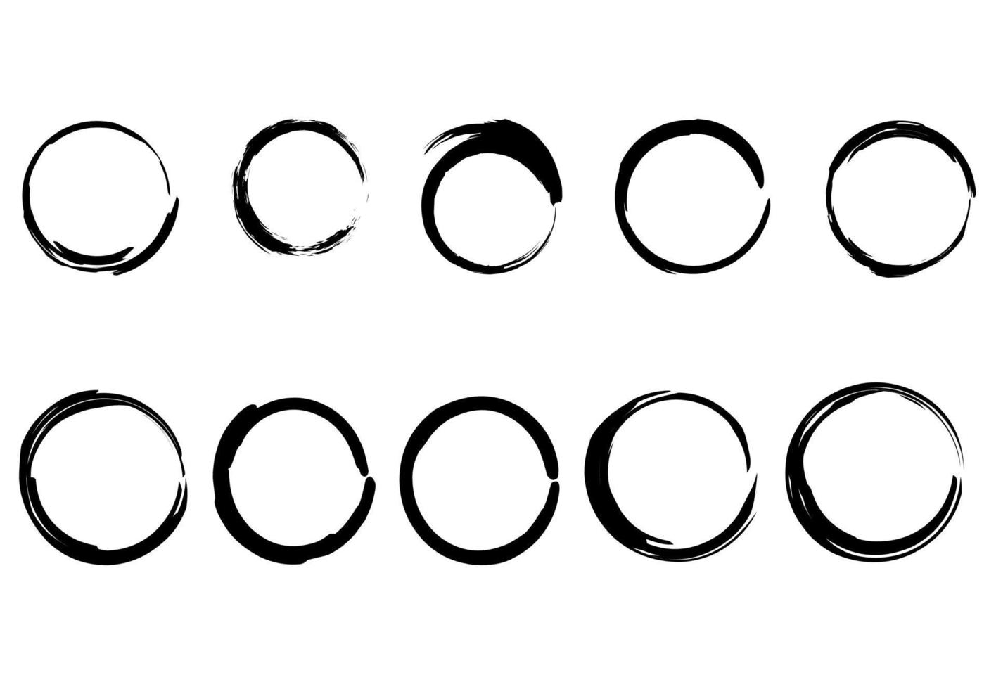 enso Zen Circles Set Illustration isolated on white background vector
