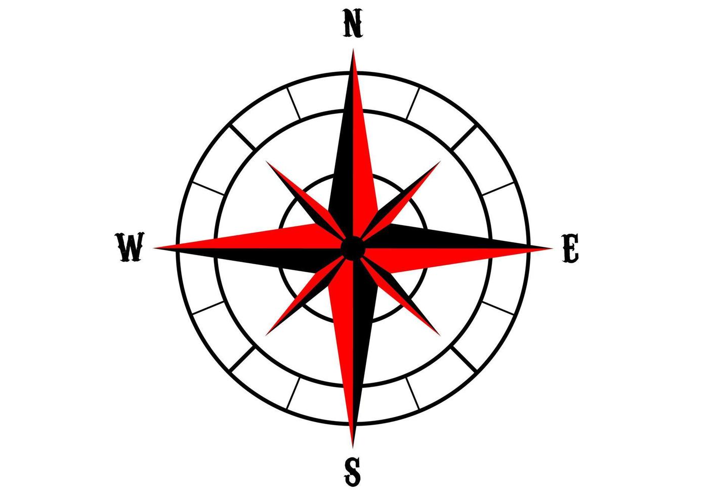 compass rose pictogram isolated on white background vector