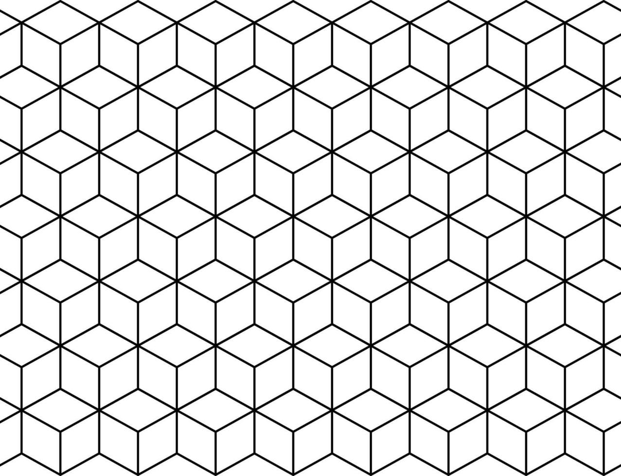 outline cubic seamless pattern vector
