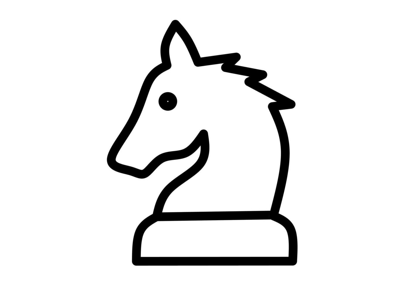 outline of knight chess piece vector