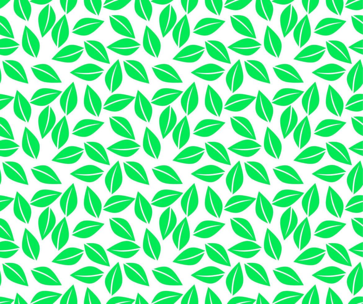 seamless pattern green leaves vector