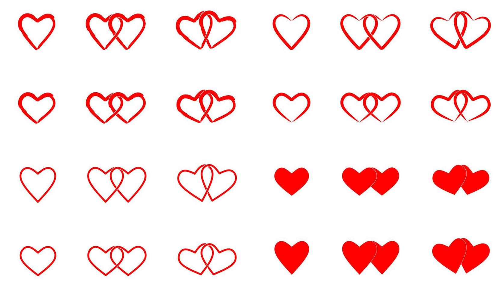 heart icon set vector