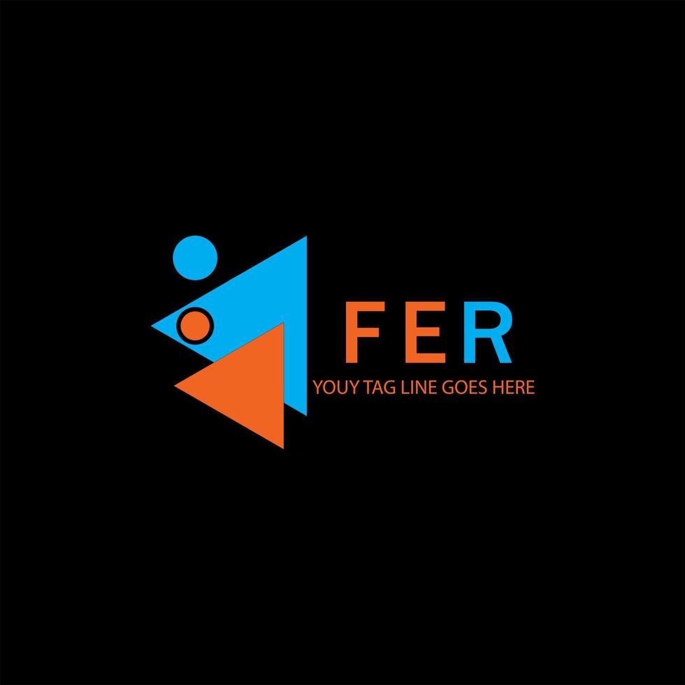 diseño creativo del logotipo de la letra fer con gráfico vectorial vector