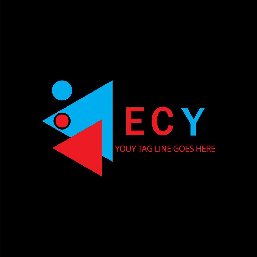 diseño creativo del logotipo de la letra ecy con gráfico vectorial vector