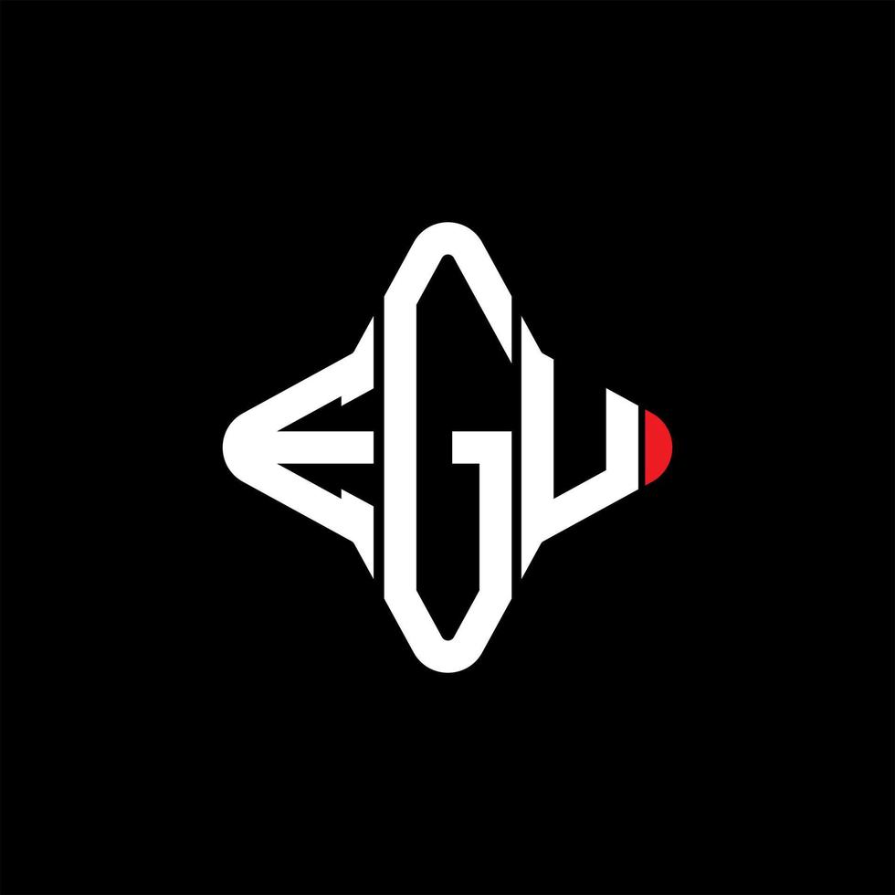 diseño creativo del logotipo de la letra egu con gráfico vectorial vector