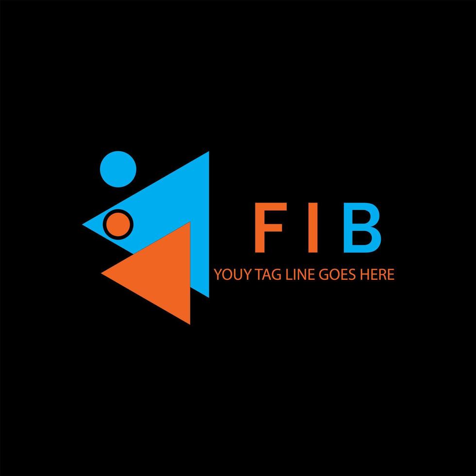 diseño creativo del logotipo de la letra fib con gráfico vectorial vector