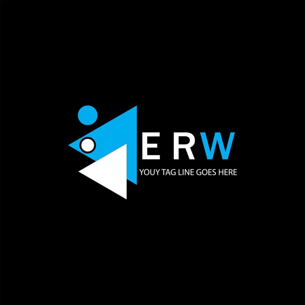 Diseño creativo del logotipo de la letra erw con gráfico vectorial vector