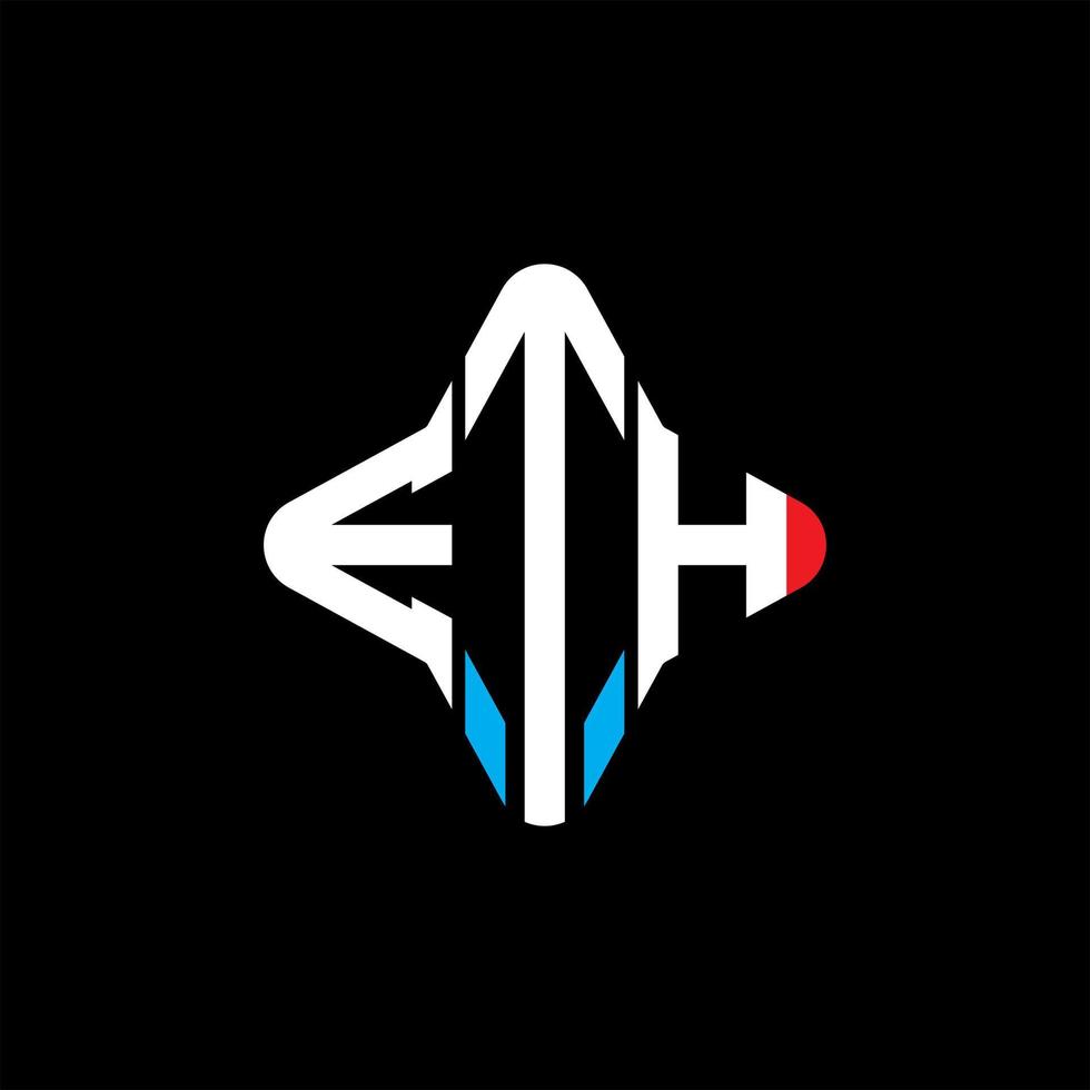 diseño creativo del logotipo de la letra eth con gráfico vectorial vector