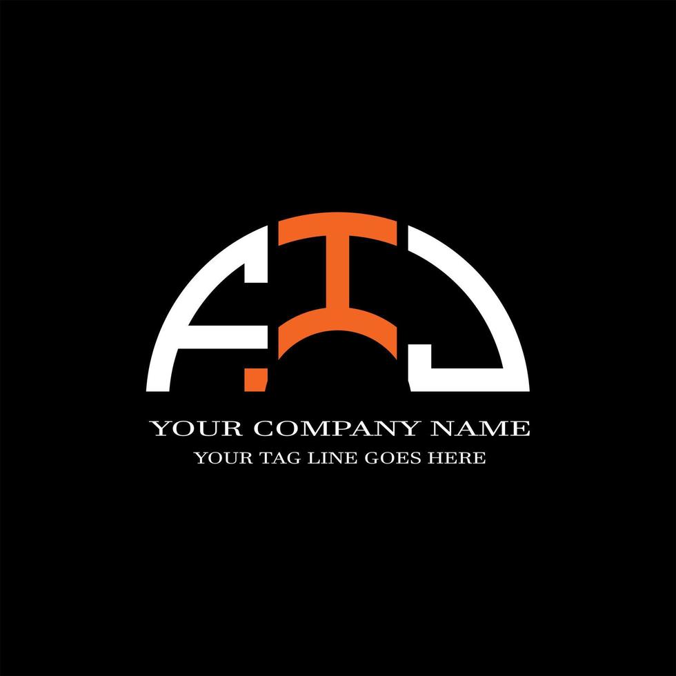 FIJ letter logo creative design with vector graphic
