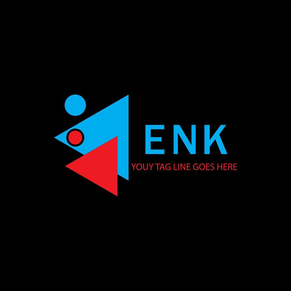 diseño creativo del logotipo de la letra enk con gráfico vectorial vector