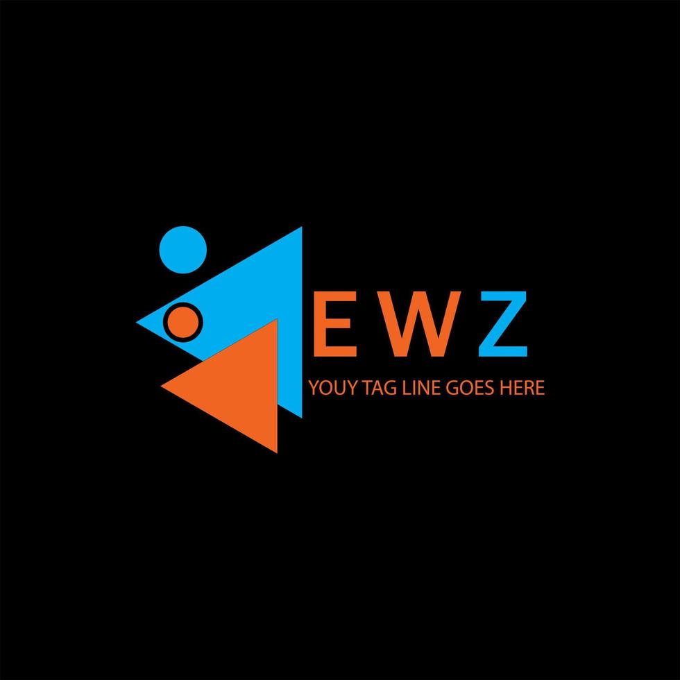 diseño creativo del logotipo de la letra ewz con gráfico vectorial vector