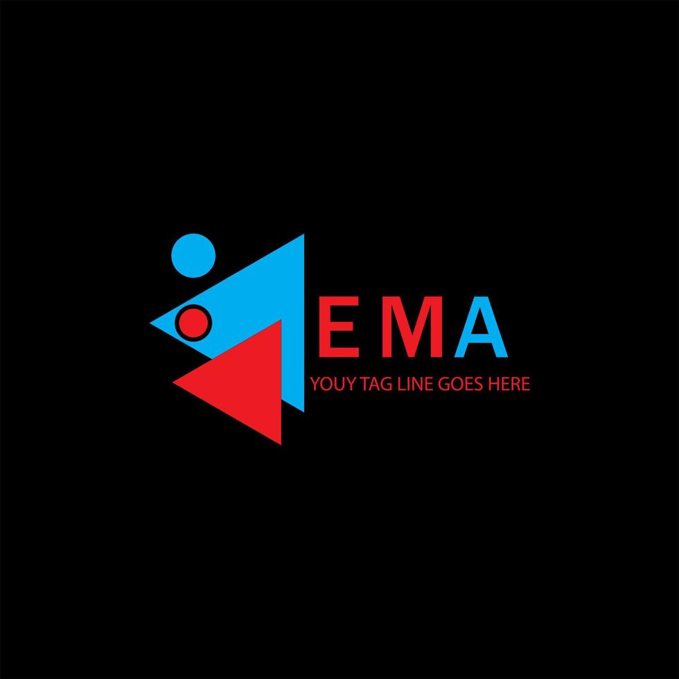 diseño creativo del logotipo de la letra ema con gráfico vectorial vector