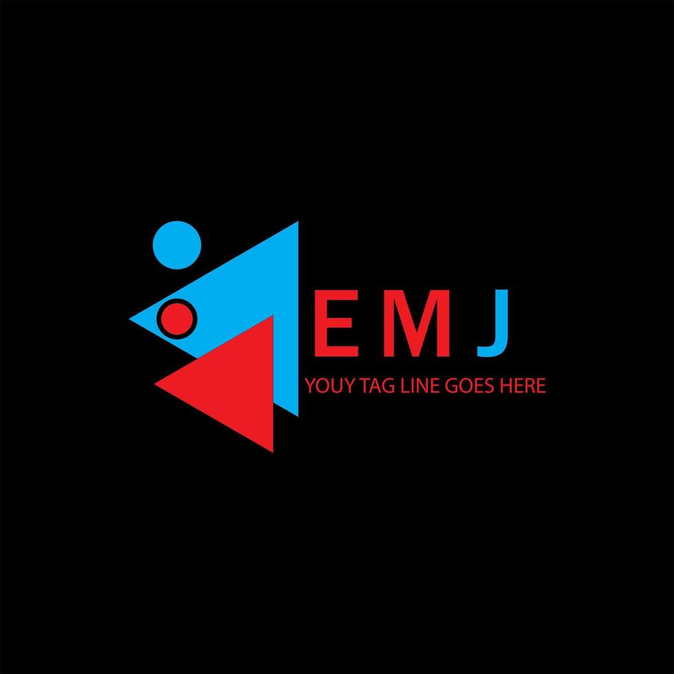 diseño creativo del logotipo de la letra emj con gráfico vectorial vector