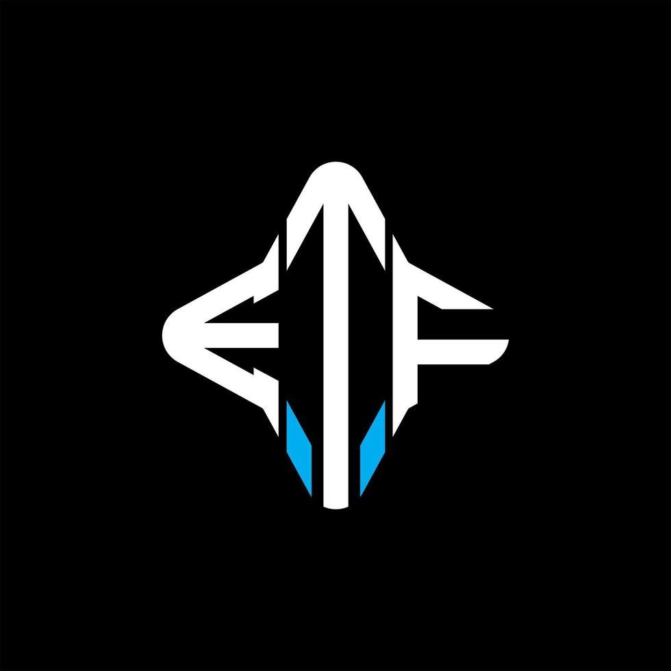 Diseño creativo del logotipo de la letra etf con gráfico vectorial vector