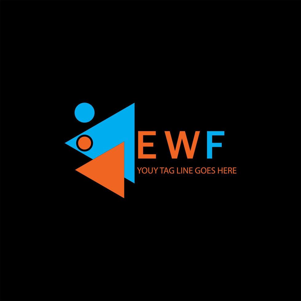 diseño creativo del logotipo de la letra ewf con gráfico vectorial vector