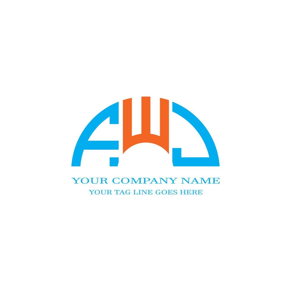 FWJ letter logo creative design with vector graphic