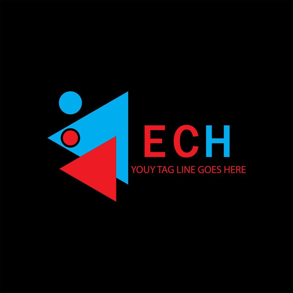 diseño creativo del logotipo de la letra ech con gráfico vectorial vector