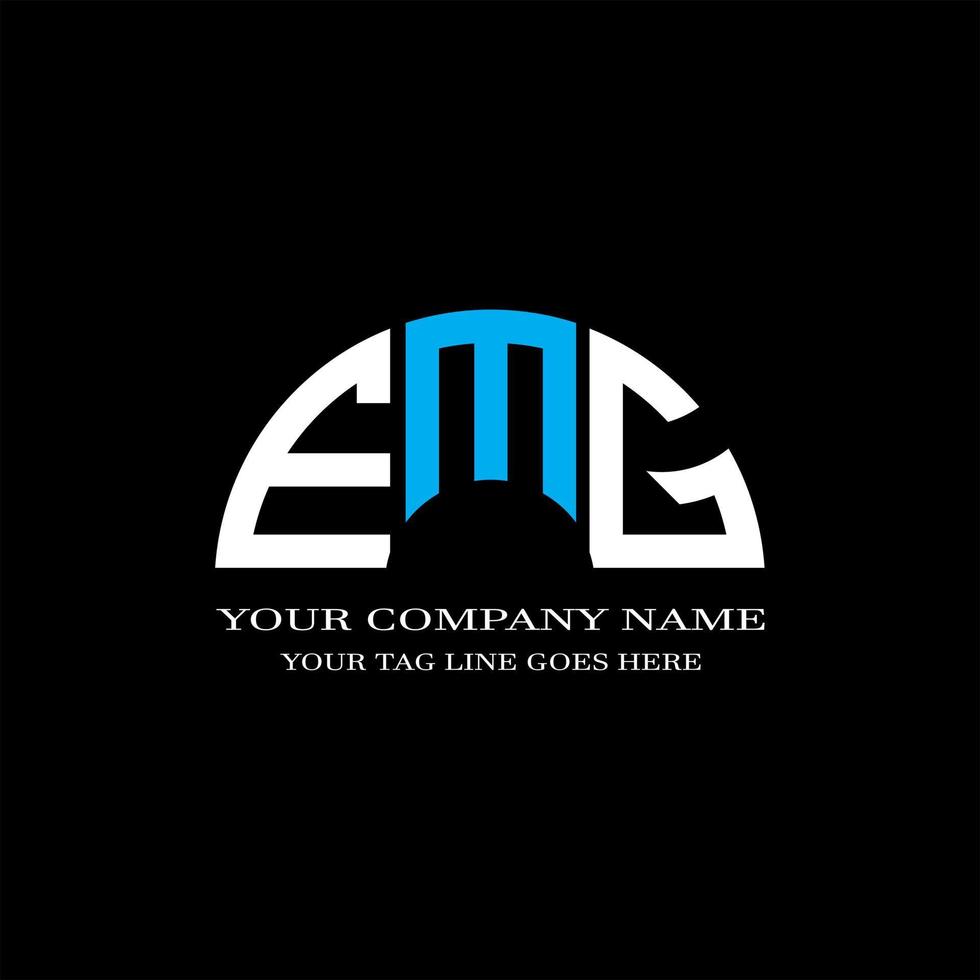 diseño creativo del logotipo de la letra emg con gráfico vectorial vector