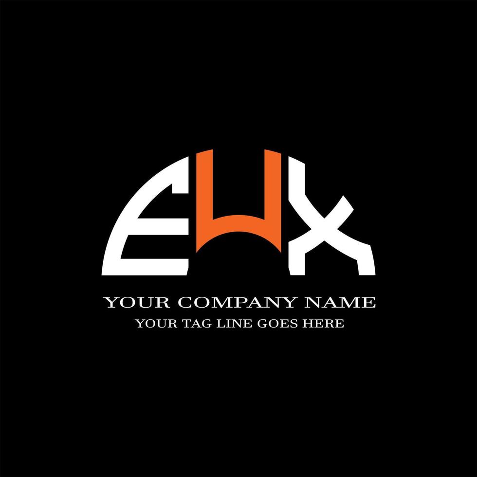 diseño creativo del logotipo de la letra eux con gráfico vectorial vector