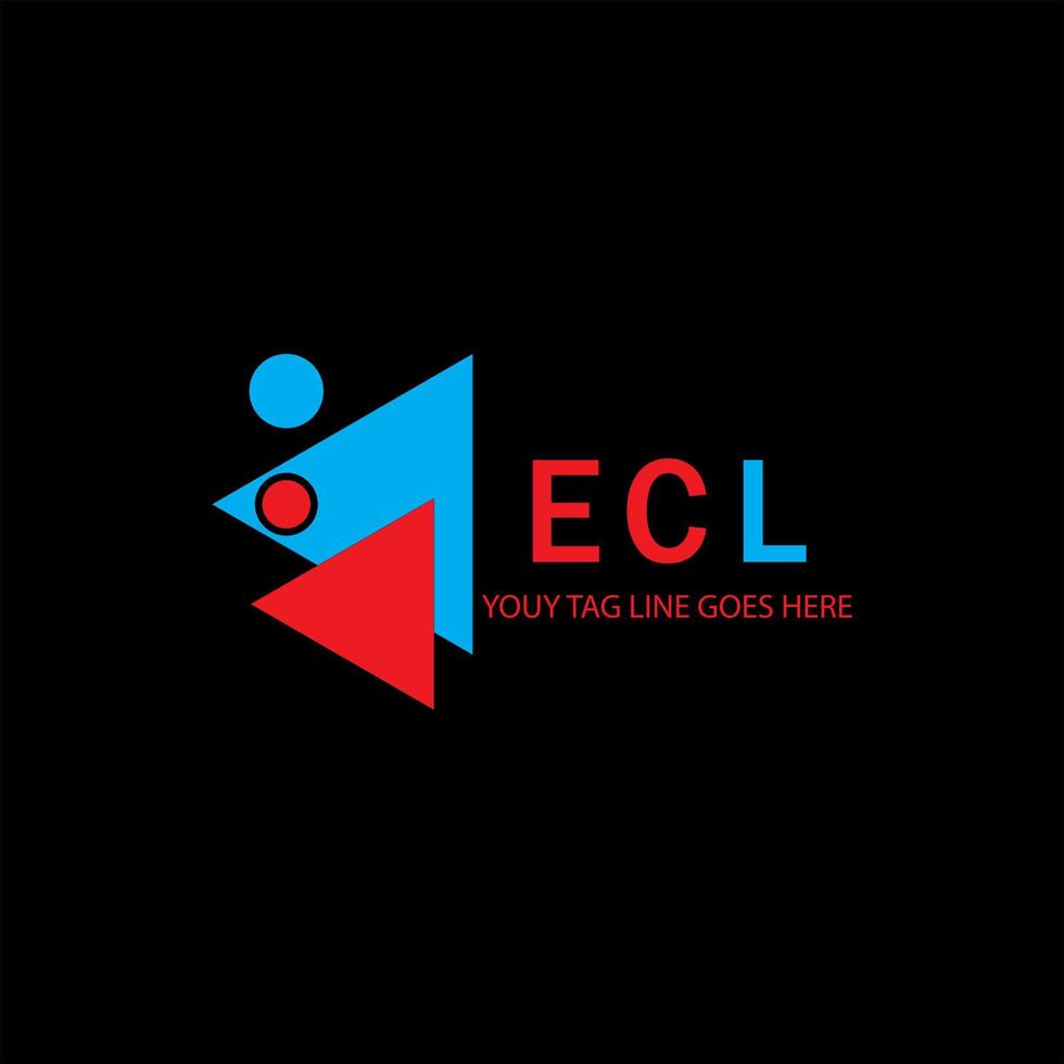 diseño creativo del logotipo de la letra ecl con gráfico vectorial vector