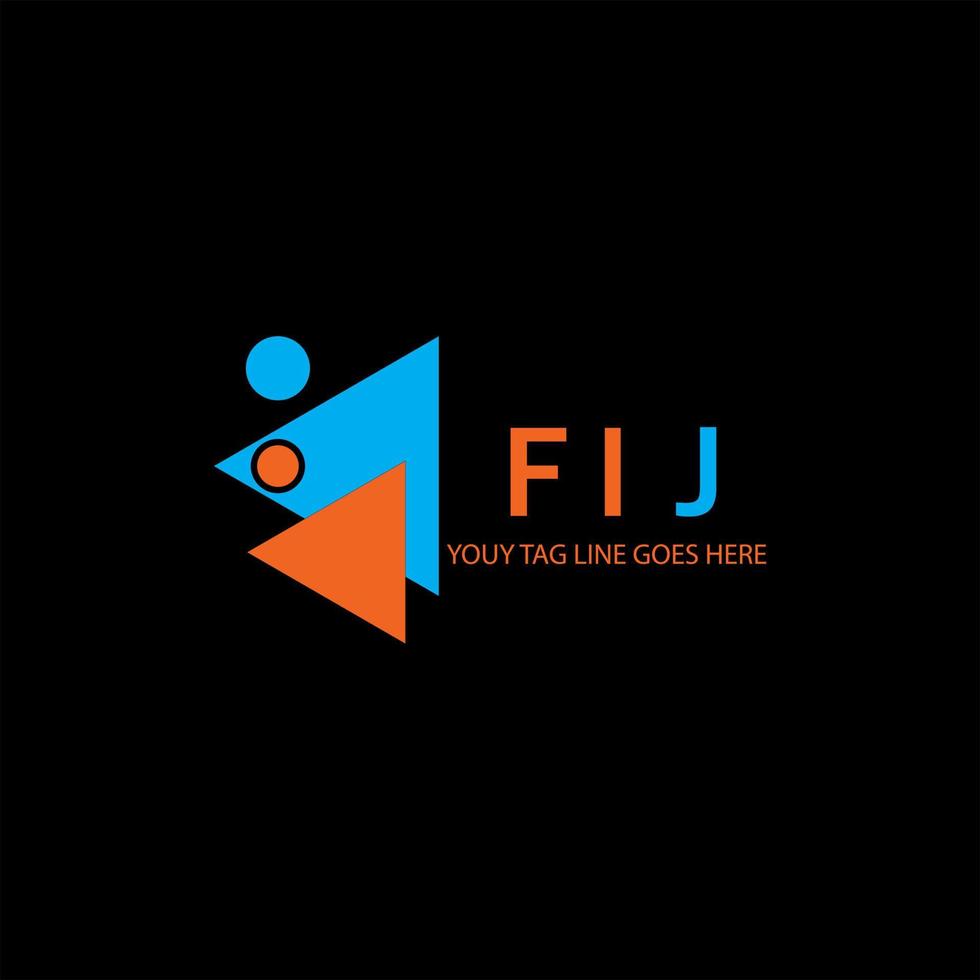 diseño creativo del logotipo de la letra fij con gráfico vectorial vector