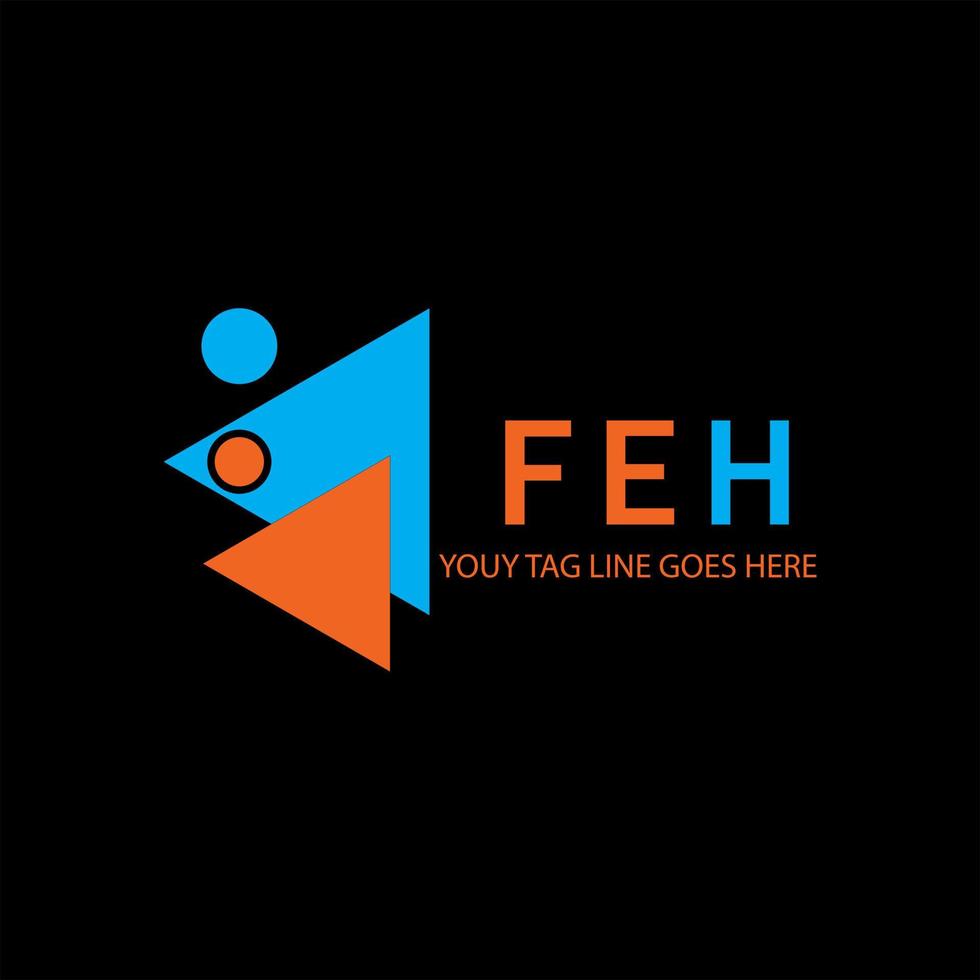 diseño creativo del logotipo de la letra feh con gráfico vectorial vector