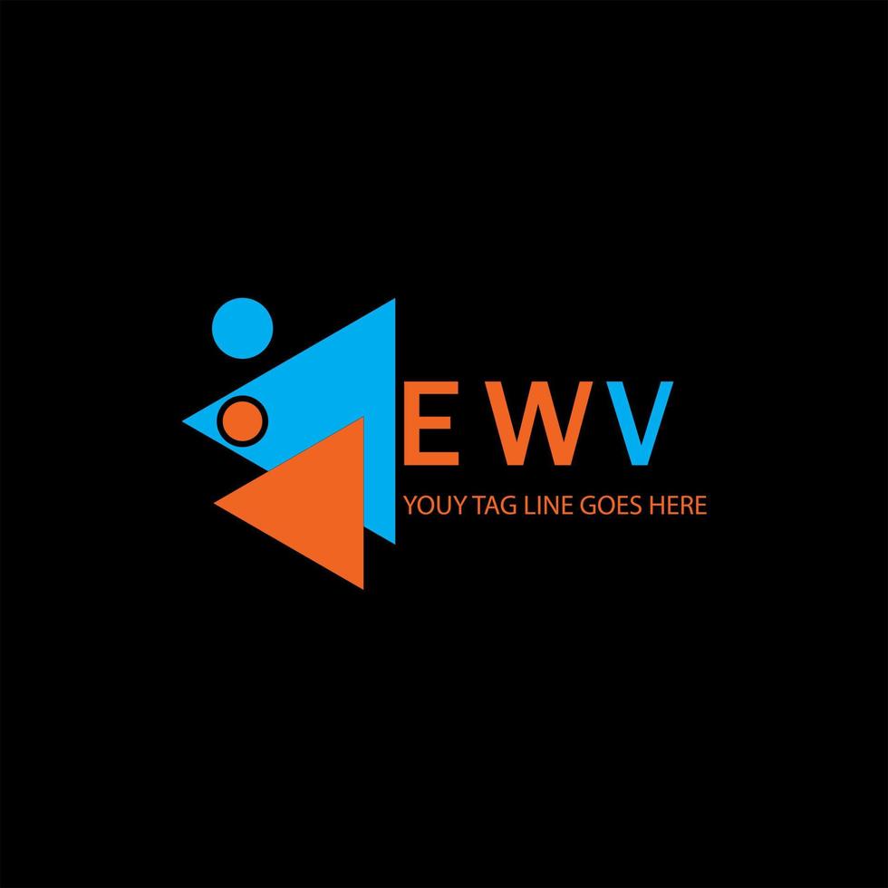 diseño creativo del logotipo de la letra ewv con gráfico vectorial vector