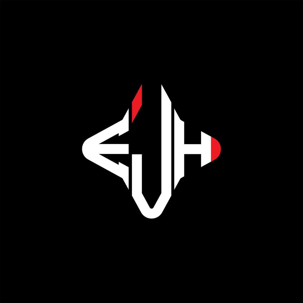 diseño creativo del logotipo de la letra ejh con gráfico vectorial vector