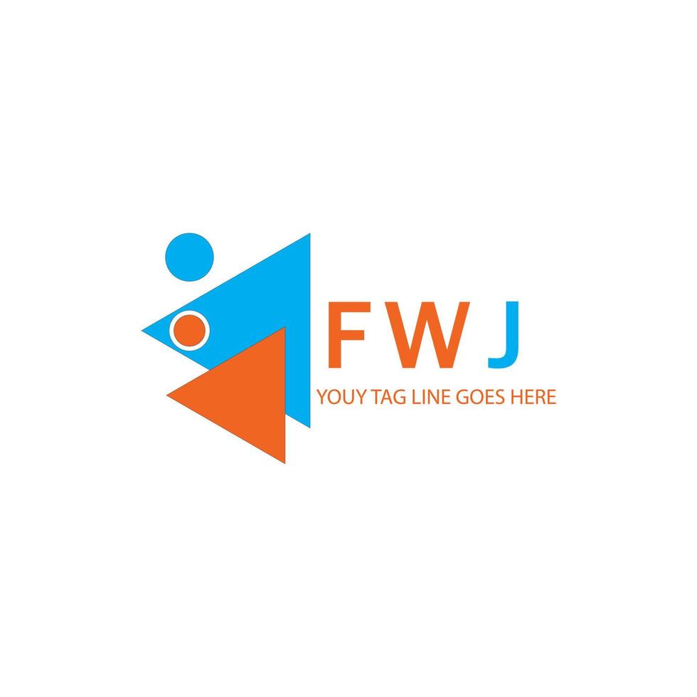 diseño creativo del logotipo de la letra fwj con gráfico vectorial vector