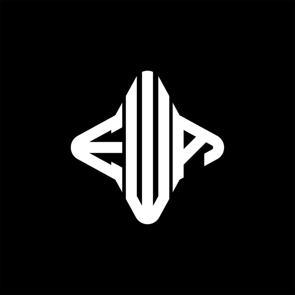 diseño creativo del logotipo de la letra ewa con gráfico vectorial vector