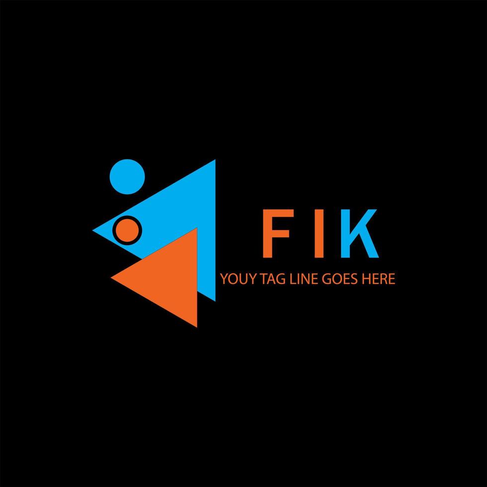 diseño creativo del logotipo de la letra fik con gráfico vectorial vector