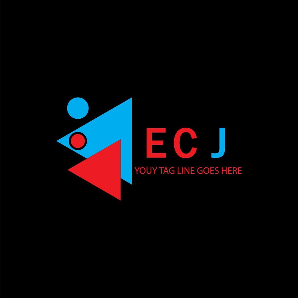 diseño creativo del logotipo de la letra ecj con gráfico vectorial vector