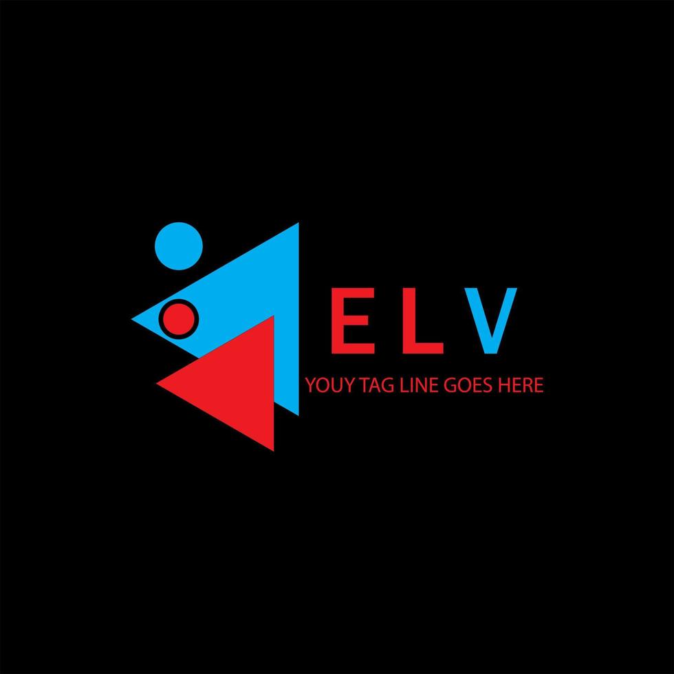 diseño creativo del logotipo de la letra elv con gráfico vectorial vector