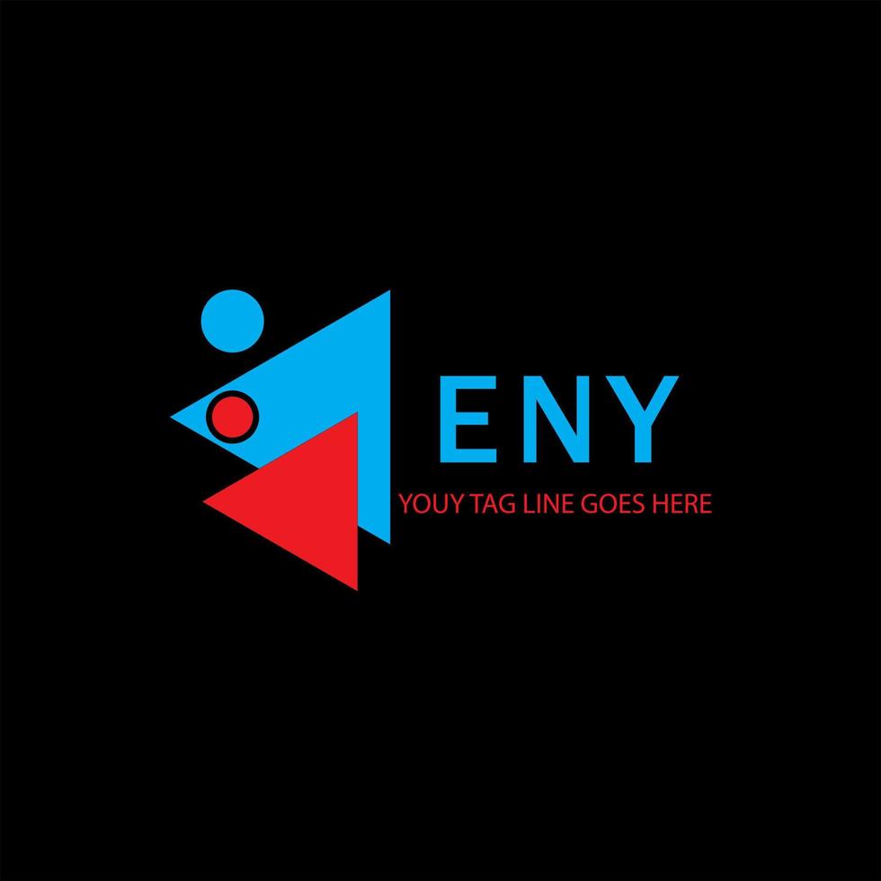 diseño creativo del logotipo de la letra eny con gráfico vectorial vector