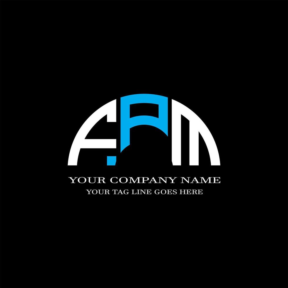 diseño creativo del logotipo de la letra fpm con gráfico vectorial vector
