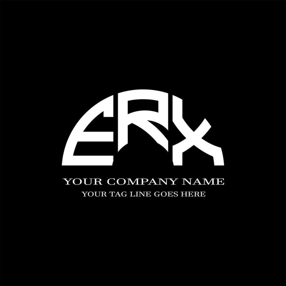 diseño creativo del logotipo de la letra erx con gráfico vectorial vector