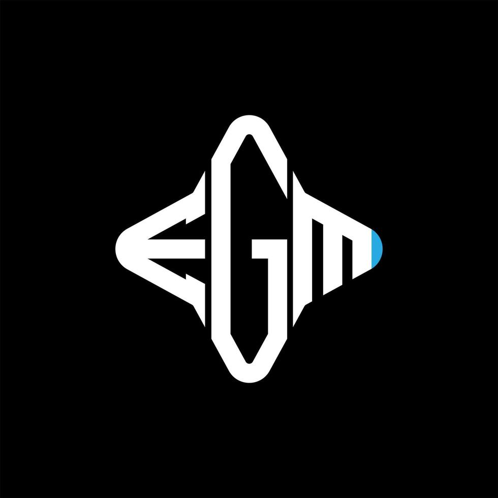 diseño creativo del logotipo de la letra egm con gráfico vectorial vector