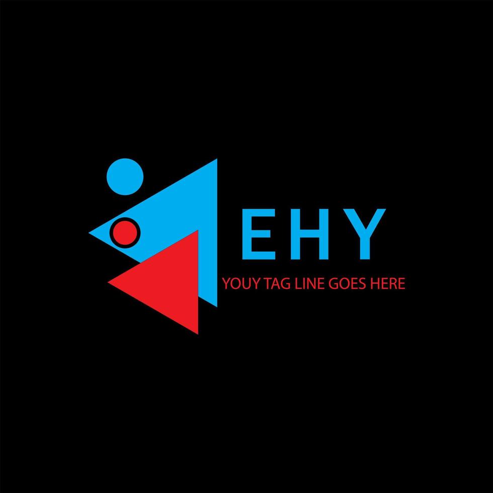 diseño creativo del logotipo de la letra ehy con gráfico vectorial vector