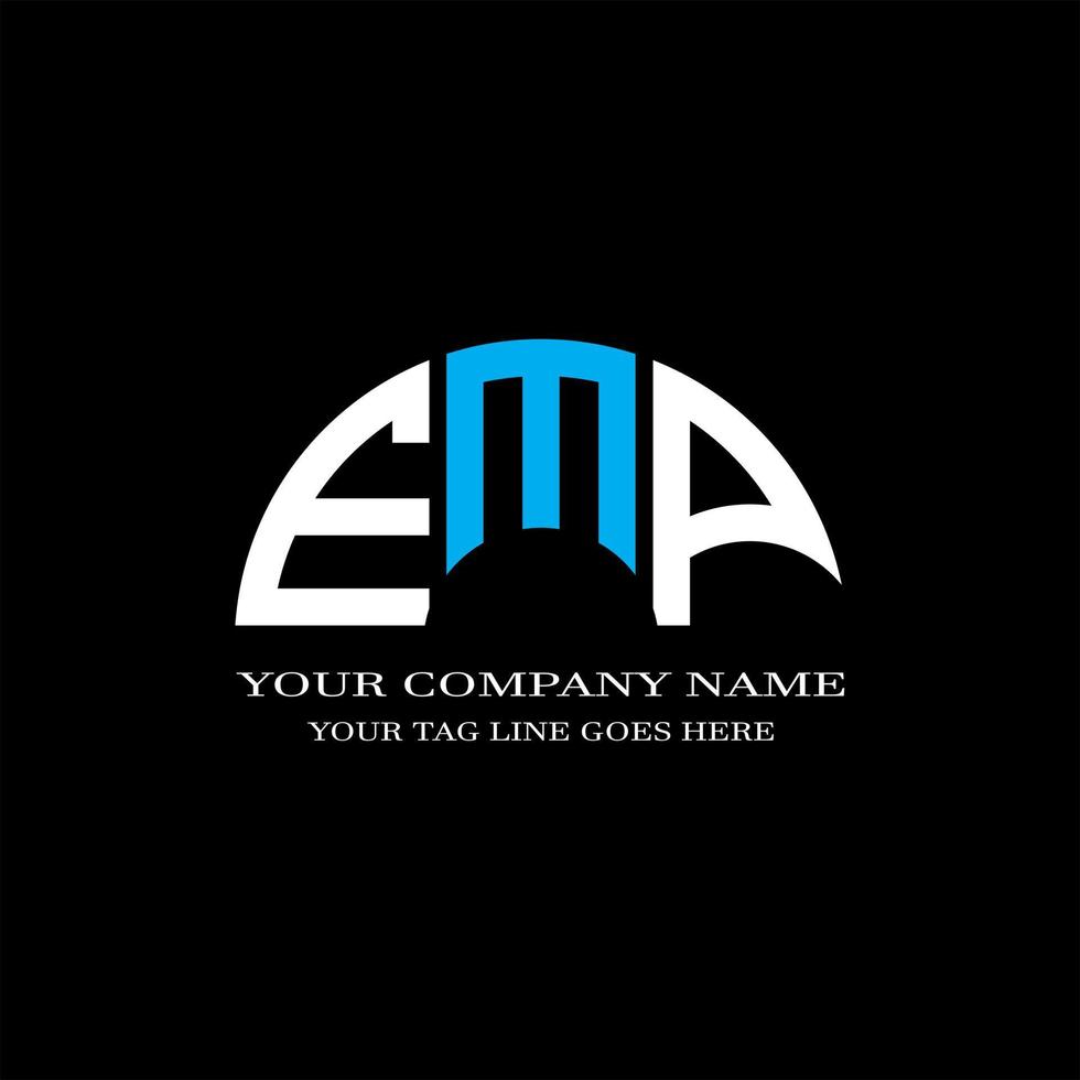 diseño creativo del logotipo de la letra emp con gráfico vectorial vector