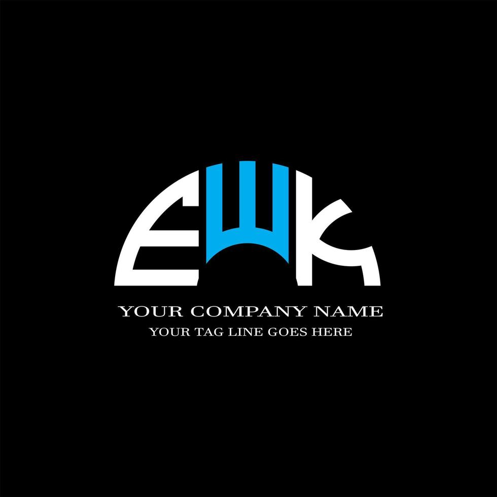 diseño creativo del logotipo de la letra ewk con gráfico vectorial vector