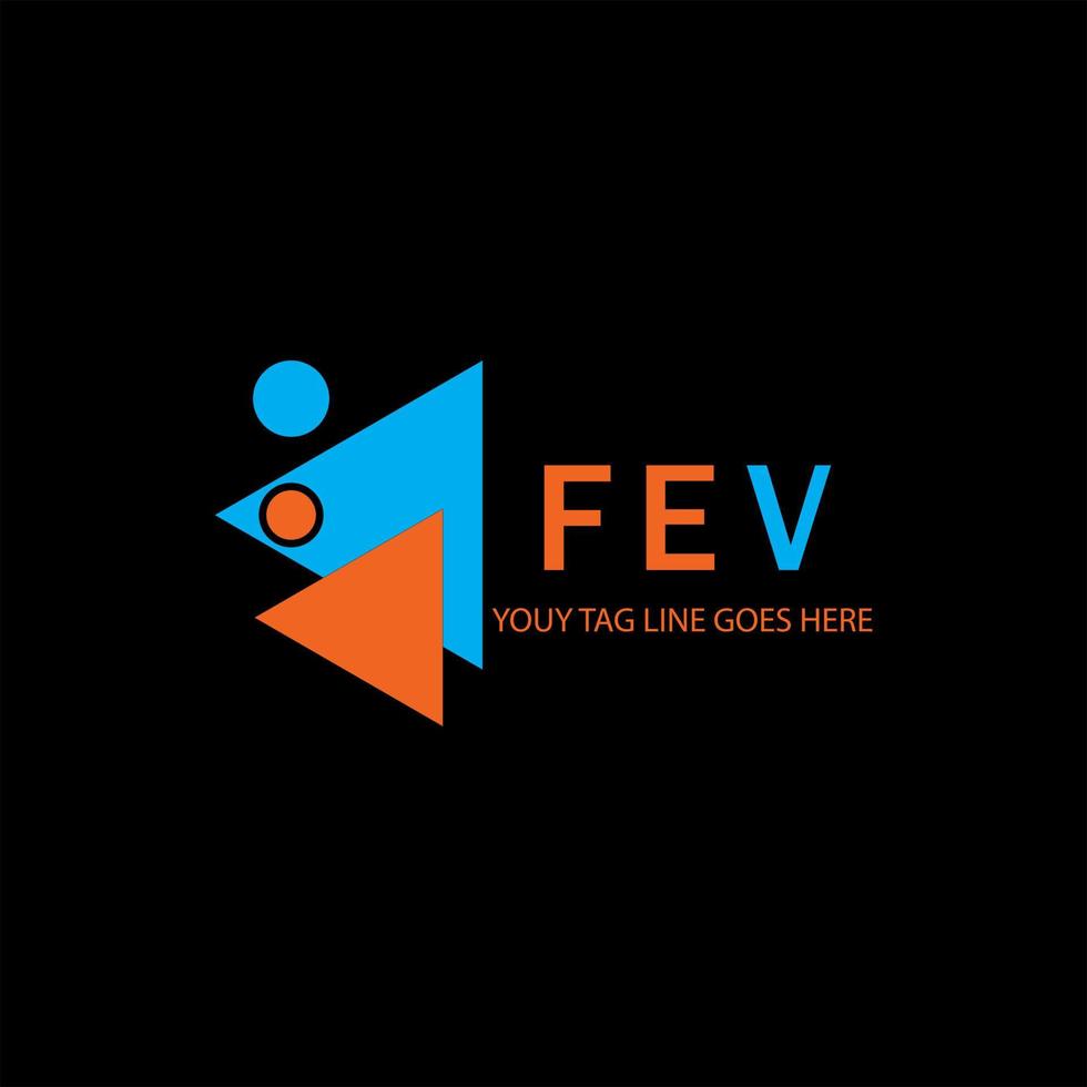 diseño creativo del logotipo de la letra fev con gráfico vectorial vector