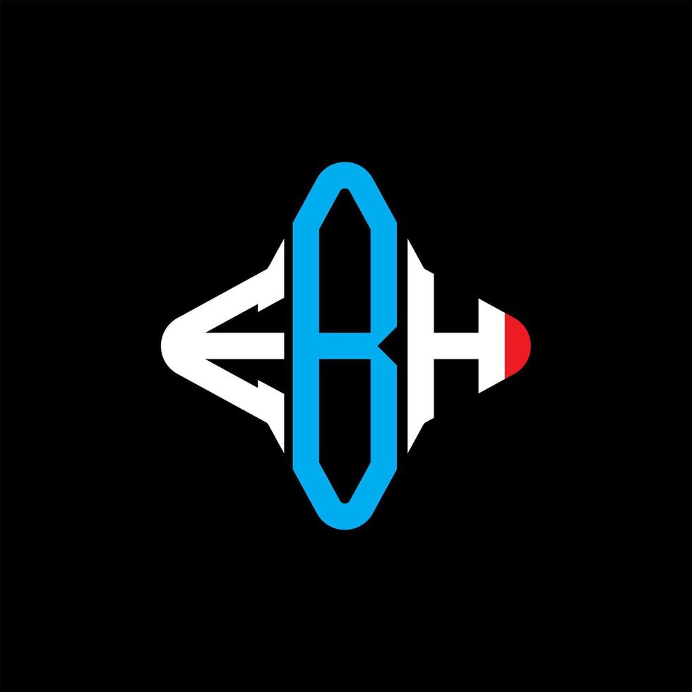 diseño creativo del logotipo de la letra ebh con gráfico vectorial vector